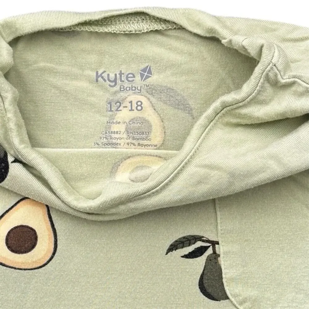 Kyte Girls' Avocado & Butterfly Short-Sleeve Bamboo Tops - Set of 2 Size 12-18 M